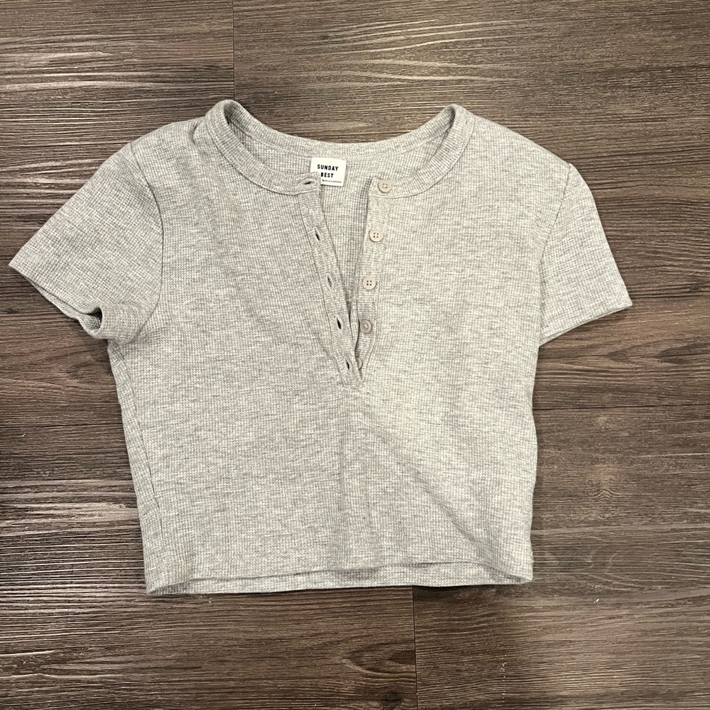 Aritzia Sunday best baby waffle crew tshirt - xs